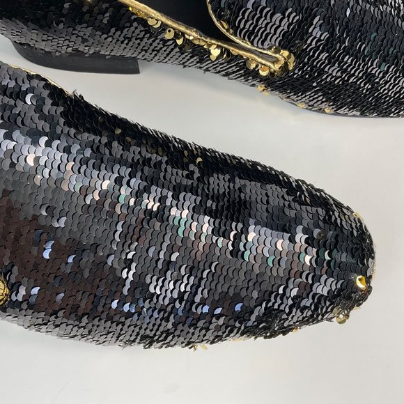 NEW AMALI Men's Slip On Gold/Black Sequins Loafers Flipp-428 size 15 - Picture 8 of 14
